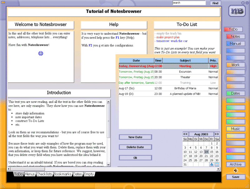 Notesbrowser Freeware Screenshot